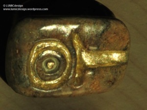 Inka-Ring aus braun-grünem Speckstein, für SIE und IHN
